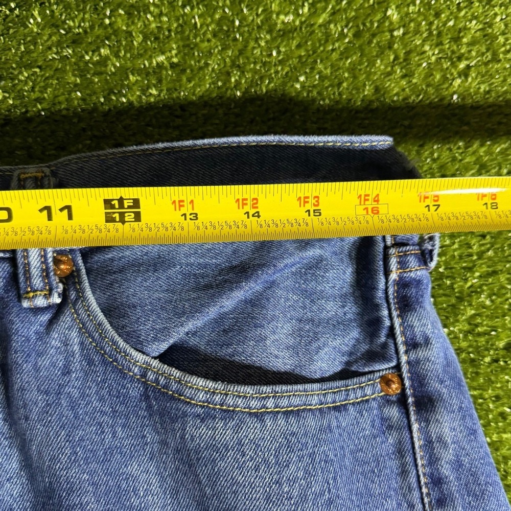 Levis 505 Regular Fit Straight Leg Blue Denim Jeans Mens 34x30 Medium Wash - Picture 7 of 7